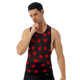 Fashion Summer Streetwear For Men / Heart Print See-Through Mesh Tank Top - EVE's SECRETS