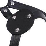 Fashion Womens Black PU Leather Body Bra / Adjustable Harness Belt With Metal O-Rings - EVE's SECRETS