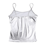 Fashion Womens Camis For Pole Dance / Shiny Metallic Wetlook Tank Top / Sexy Club Costume - EVE's SECRETS