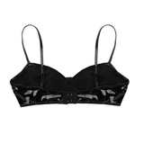 Faux Leather Sexy Wet Look Bra / Ladies Lingerie with Non-adjustable Straps - EVE's SECRETS