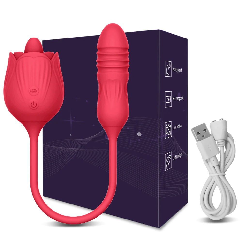 Female Clitoral Stimulator / Rose Dildo Stretching Vibrator for Women / Adults Sexy Toys - EVE's SECRETS