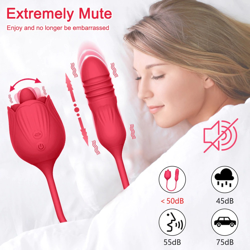 Female Clitoral Stimulator / Rose Dildo Stretching Vibrator for Women / Adults Sexy Toys - EVE's SECRETS
