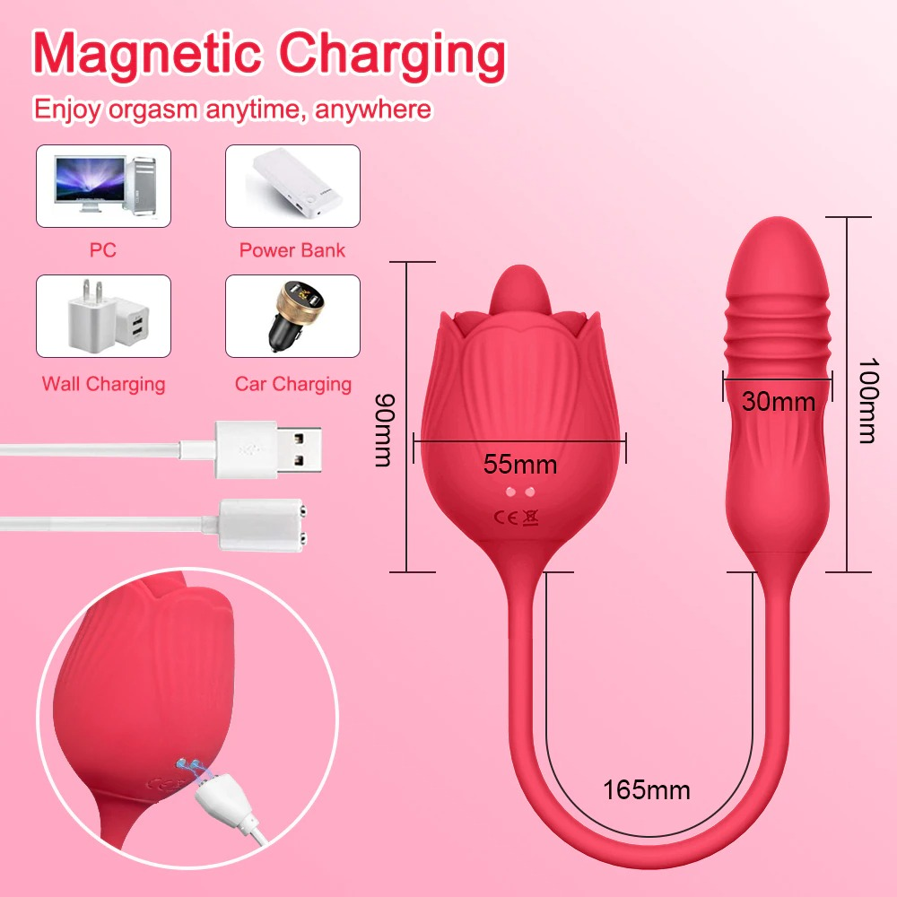 Female Clitoral Stimulator / Rose Dildo Stretching Vibrator for Women / Adults Sexy Toys - EVE's SECRETS