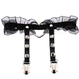 Female Colorful PU Leather Stockings Garter Belts / Women's Retro Rivet Lace Body Harness - EVE's SECRETS