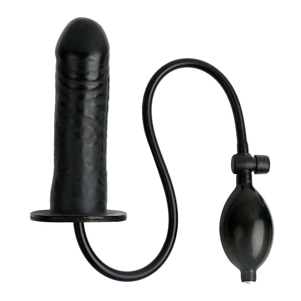Black Inflatable Dildo with Pump / Adult Anal Masturbator Sex Toy EVEs SECRETS picture