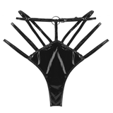 Female Night Wetlook Lingerie / Erotic Ladies Patent Leather Bikini Briefs - EVE's SECRETS
