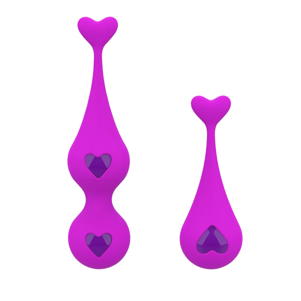 Female Silicone Kegel Balls / Elastic Women's Vagina Trainer With Hearts / G-Spot Massager - EVE's SECRETS