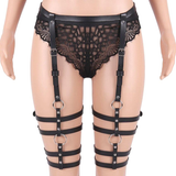 Fetish Accessory for Ladies / PU Leather Body Harness for Women / Bondage Garter Belt for Legs A - EVE's SECRETS