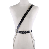 Fetish Fashion Adjustable Tassel Chain Belt Harness / Sexy PU leather Belt for Men and Women