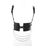 Fetish Fashion Chain Belt for Women / Faux Leather Wide Waist Body Harness / BDSM Corset Belt - EVE's SECRETS
