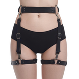 Fetischgurt BDSM Harness Bondage / Damen PU-Leder Metall O-Ring Strumpfbänder 
