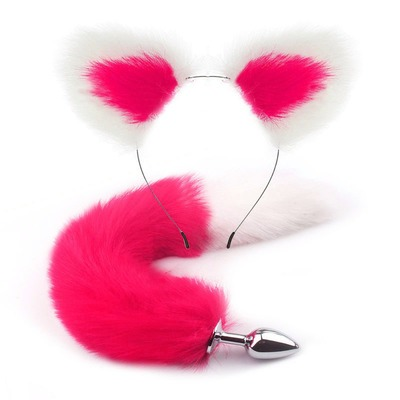Fox Tail Anal Plug with Headband in Different Color Options / Metal Sex Toys for Erotic Cosplay - EVE's SECRETS