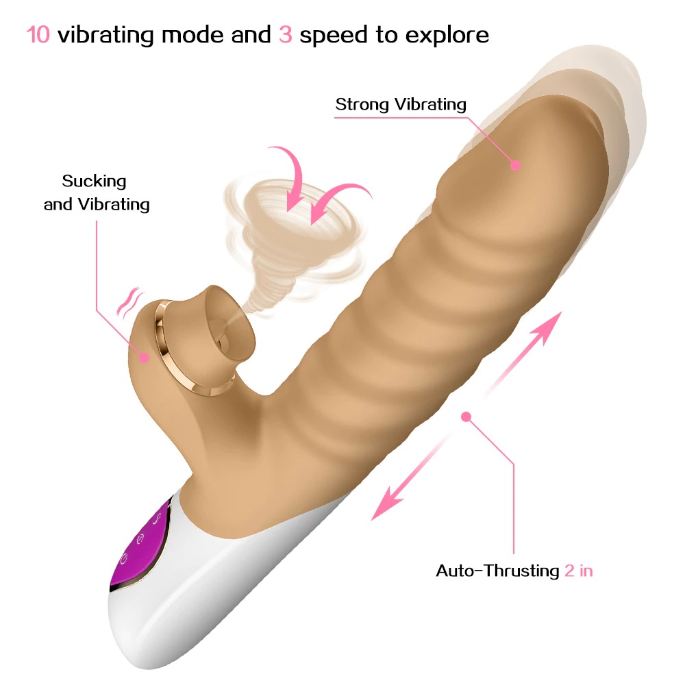 G-Spot Dildo Tongue Clitoris Stimulator / Female Vagina Clit Sucking USB Charger Masturbator - EVE's SECRETS