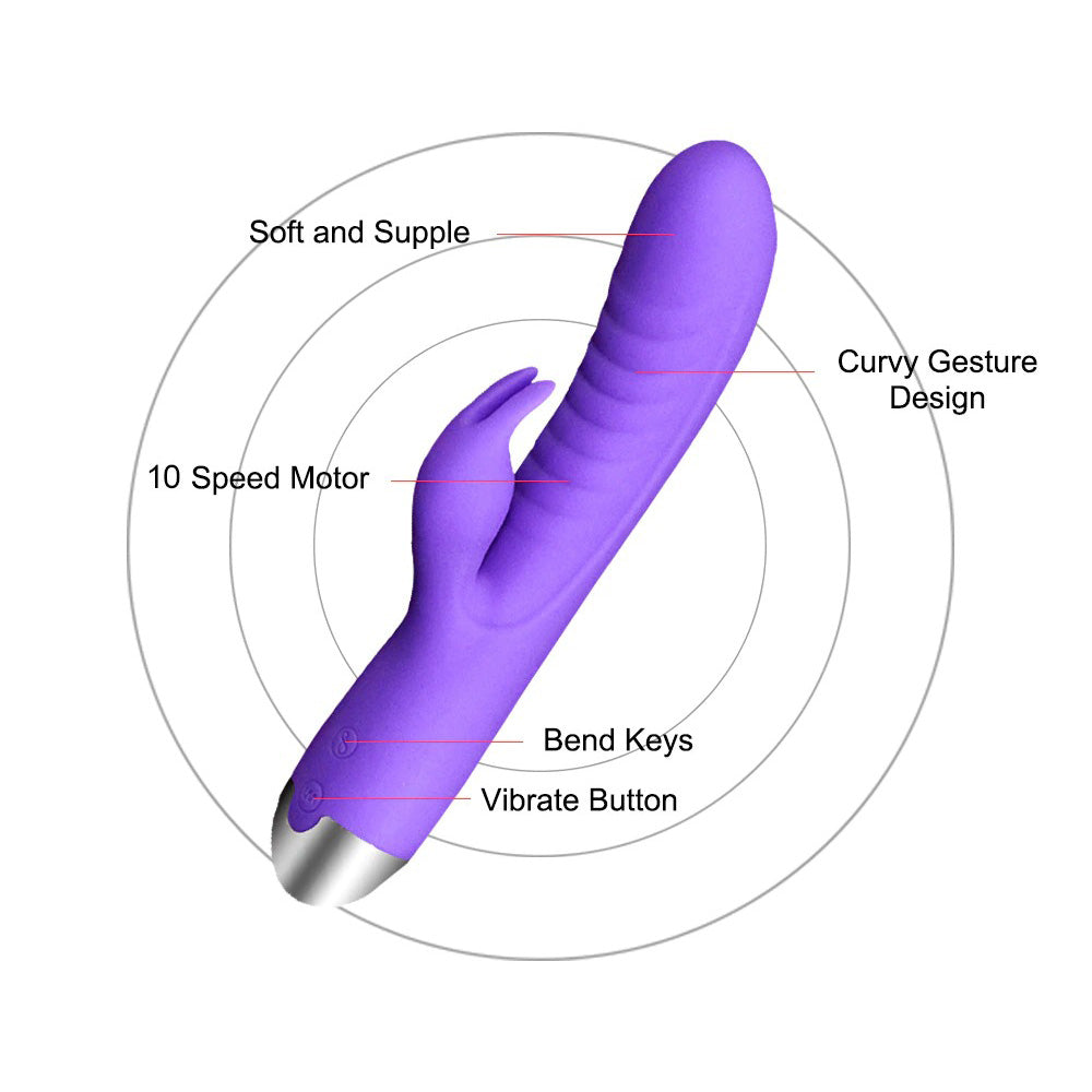 G-Spot Rabbit Powerful Vibrator / Double Penetration Vibrating Dildo Vagina Masturbation - EVE's SECRETS