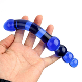 Glass Dildo For Women And Men / Crystal G-Spot Anal Beads / Stimulation Blue Pyrex Butt Plug - EVE's SECRETS