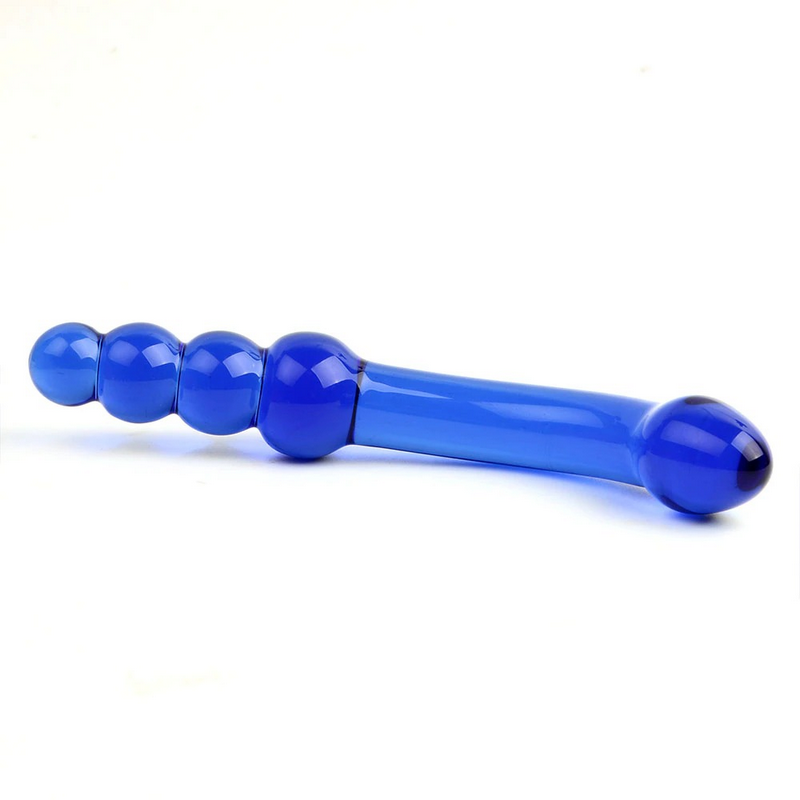 Glass Dildo For Women And Men / Crystal G-Spot Anal Beads / Stimulation Blue Pyrex Butt Plug - EVE's SECRETS