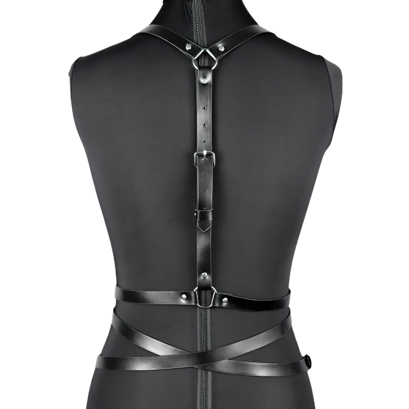 Gothic Men's PU Leather Body Harness / Erotic Male Adjustable Bondage / BDSM Accessories - EVE's SECRETS