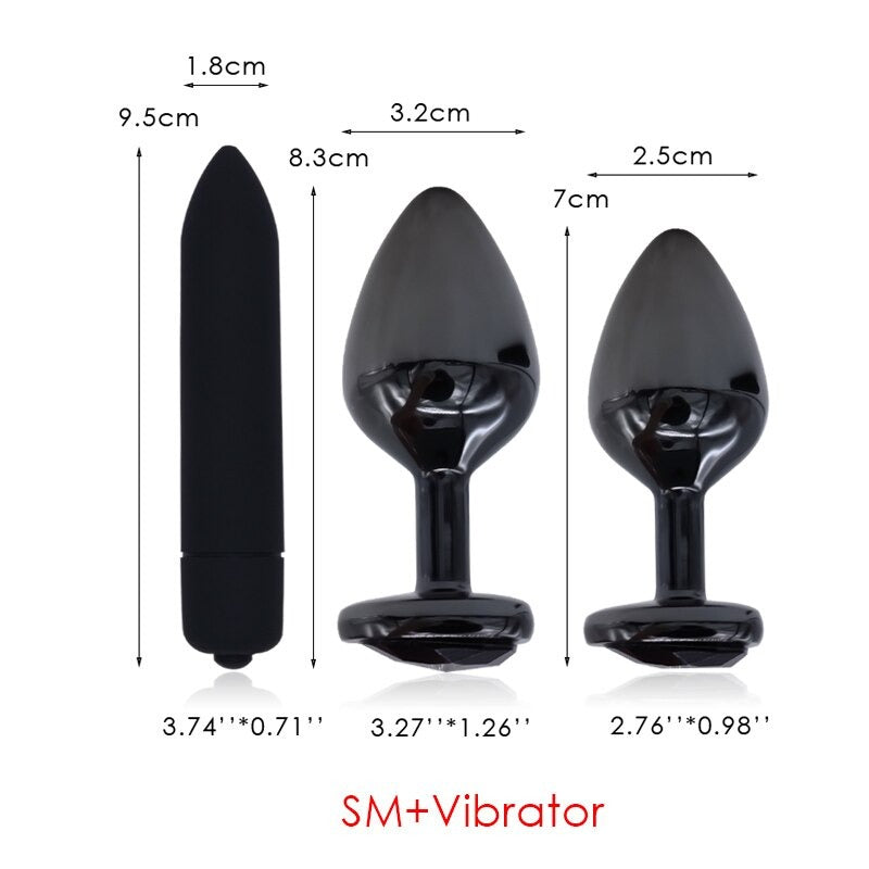 Gunmetal Heart Shape Stainless Steel Butt Plug / Dildo Vibrator Anal Plug / Adult Massager Toy - EVE's SECRETS