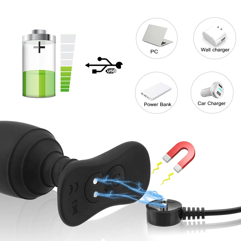 Electric Shock Anal Plug Vibrator / Remote Control Anus Buttplug Dilator - EVE's SECRETS