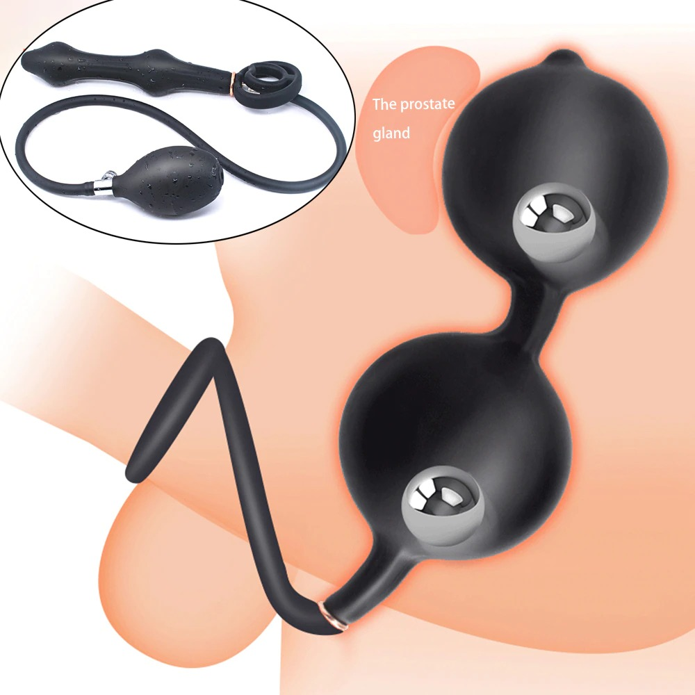 Inflatable Anal Beads Expander / Deep Expandable Plug Prostate Massager With Rings / Huge Butt Plug - EVE's SECRETS