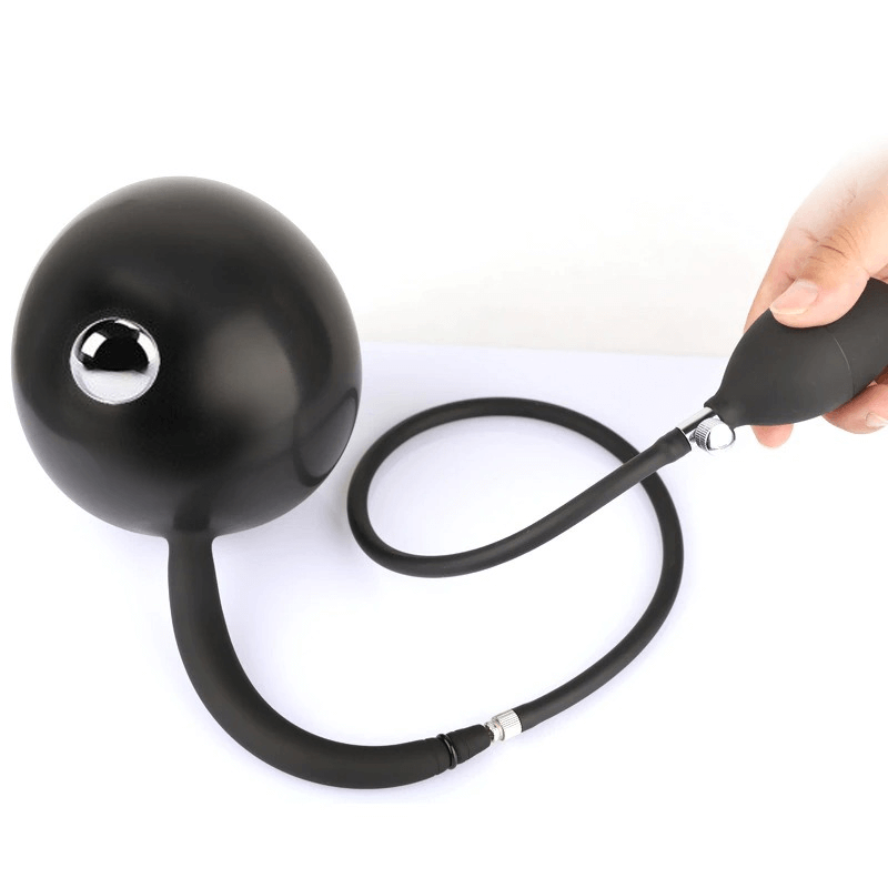Inflatable Huge Anal Butt Plug with Metal Ball / Pump Expandable Anal Toy - EVE's SECRETS