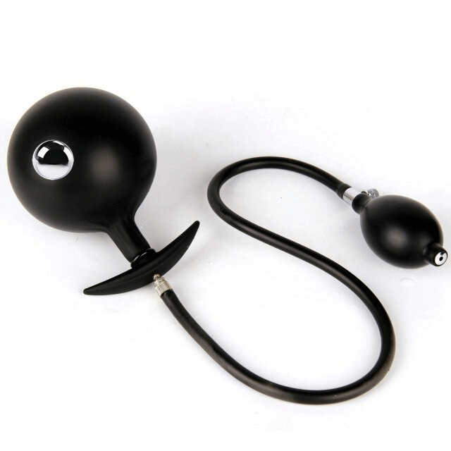 Inflatable Huge Anal Butt Plug with Metal Ball / Pump Expandable Anal Toy - EVE's SECRETS