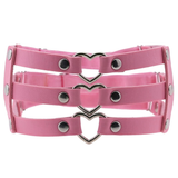Intimate Elastic Leg Ring Harness with Metal Heart / Women's Synthetic Leather Harness - EVE's SECRETS