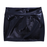 Ladies Patent Leather Mini Skirt / Sexy Shiny Snug-Fittin Skirt - EVE's SECRETS