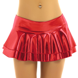 Ladies Sexy Mini Skirt with Low Rise / Fashion Shiny Skirt with Wide Waistband - EVE's SECRETS