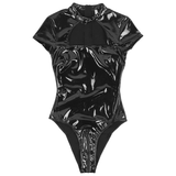 Ladies Wetlook Patent Leather Bodysuit / Sexy Lingerie on Zipper / Erotic Costume for Women - EVE's SECRETS