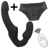 Lesbian Wearable Dildo Vibrator / Strap-On Double Penetration G Spot Clitoris Stimulator - EVE's SECRETS
