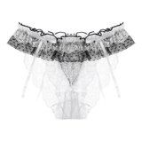 Male Erotic Bowknot Ruffles Lingerie / See Through Floral Lace Low Waist Underpants for Men - EVE's SECRETS