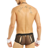 Male Exotic Sex Costume Lingerie / See Through Butt Jockstraps Underwear With Bow Tie - EVE's SECRETS
