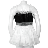 Male Exotic Smooth Soft Sissy Dresses / Elastic Ruffled Lace Shoulder Straps Dress with a Tulle - EVE's SECRETS