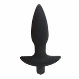 Schwarzer Silikon-Vibrations-Analplug / Sexspielzeug für Männer und Frauen 