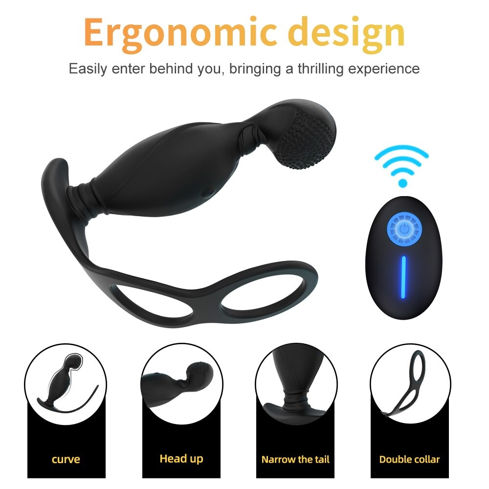Male Prostate Massager / Delay Ejaculation Rings Masturbator / Anal Toys For Adults - EVE's SECRETS