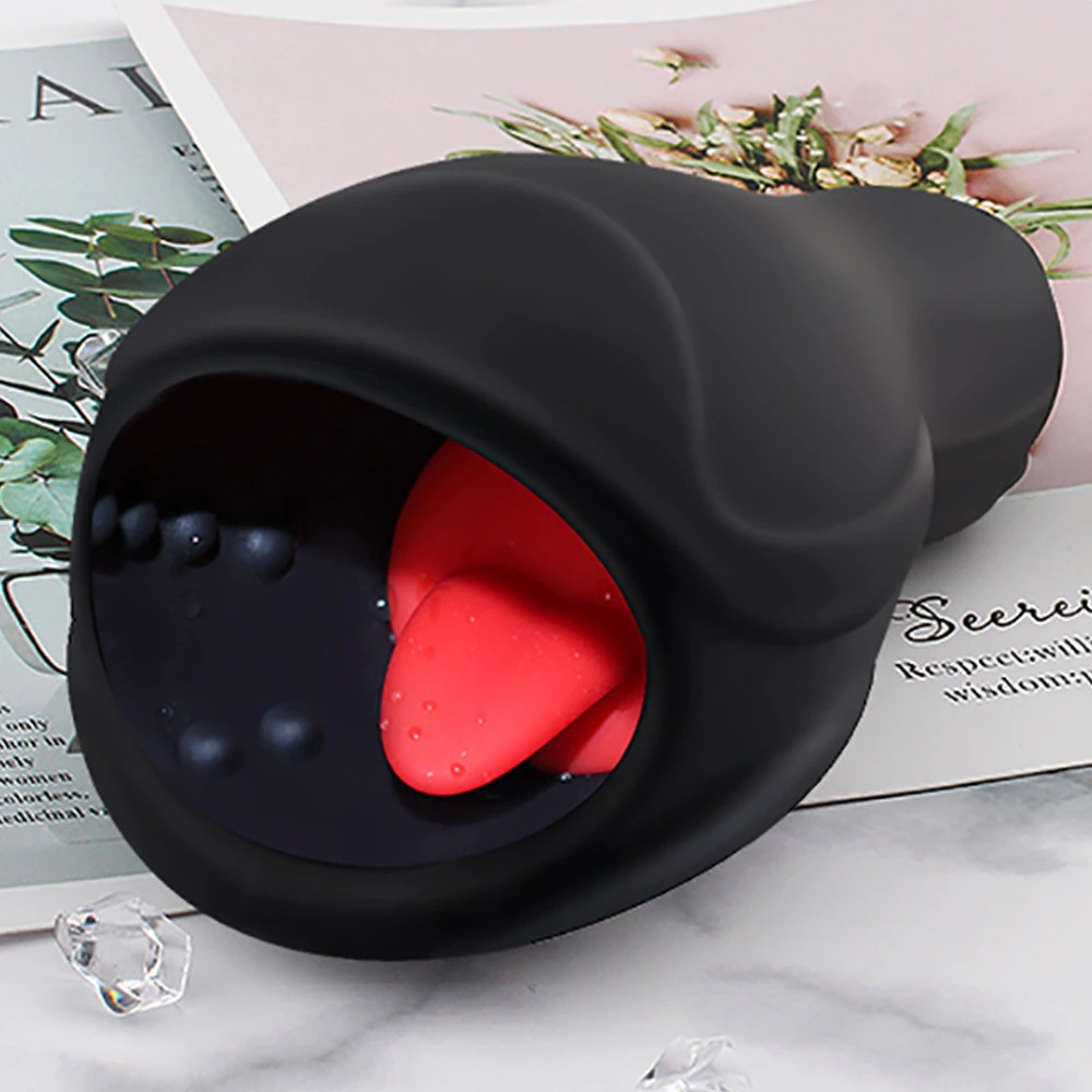 Male Vibrator with 6 Modes Tongue Licking / Adult Sex Toy Penis Head Stimulator EVEs SECRETS image