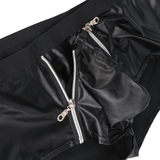 Men Lingerie Faux Leather Panties with Zippers / Open Pouch Boxer Shorts for Men - EVE's SECRETS