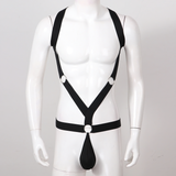 Men's Bulge Pouch Hollow Out Bodysuit / O Ring Elastic Band Body Harness Belt - EVE's SECRETS