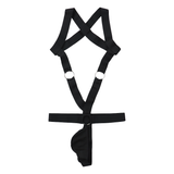 Men's Bulge Pouch Hollow Out Bodysuit / O Ring Elastic Band Body Harness Belt - EVE's SECRETS