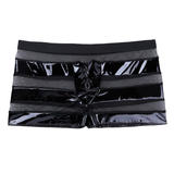 Men's Bulge Pouch Sexy Lingerie Underwear / Faux Leather Wetlook Male Shorts - EVE's SECRETS
