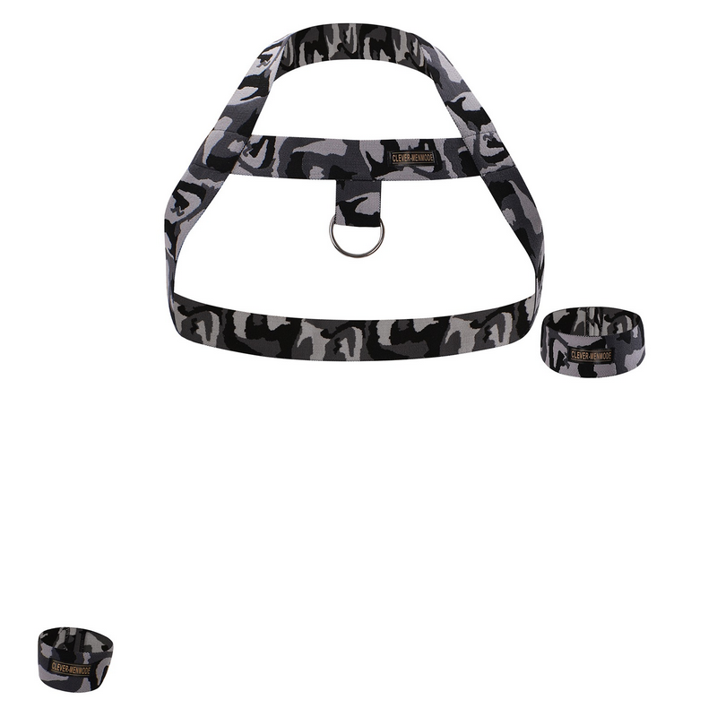 Men's Elastic Body Harness with Metal O-Ring / BDSM Sexy Chest Bondage with Armband and Wristband - EVE's SECRETS