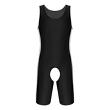 Men's Erotic U Neck Sleeveless Bodysuit / Crotchless Open Butt Leotard Patchwork Bodycon - EVE's SECRETS