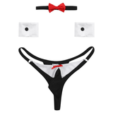Men's Exotic Lingerie Set / Bow Tie Sexy Thong with Bracelets / Male Underwear Costume - EVE's SECRETS