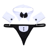 Men's Exotic Lingerie Set / Bowknot Tie Sexy Thong with Bracelets / Male Underwear Costume - EVE's SECRETS