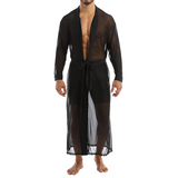 Men's Fashion Open Front Transparent Long Costume / Casual Cloak Top With Long Sleeve Dressing Up - EVE's SECRETS