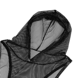 Men's Fishnet Hooded Black Tank Top / Sexy See-through Mesh Outfits for Men - EVE's SECRETS