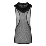 Men's Fishnet Hooded Black Tank Top / Sexy See-through Mesh Outfits for Men - EVE's SECRETS