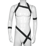 Sangle élastique évidée pour hommes Sexy Bondage / Clubwear Harnais de poitrine masculin avec brassard 