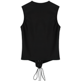Men's Lace-Up Sleeveless Gothic Clubwear / Adjustable Buckle Fitness Tank Tops For Rock Concert - EVE's SECRETS